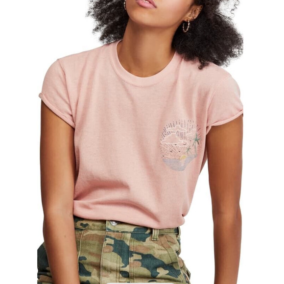 We The Free Tops - We The Free Wipeout Tee Dusty Pink Combo NWT Size Small